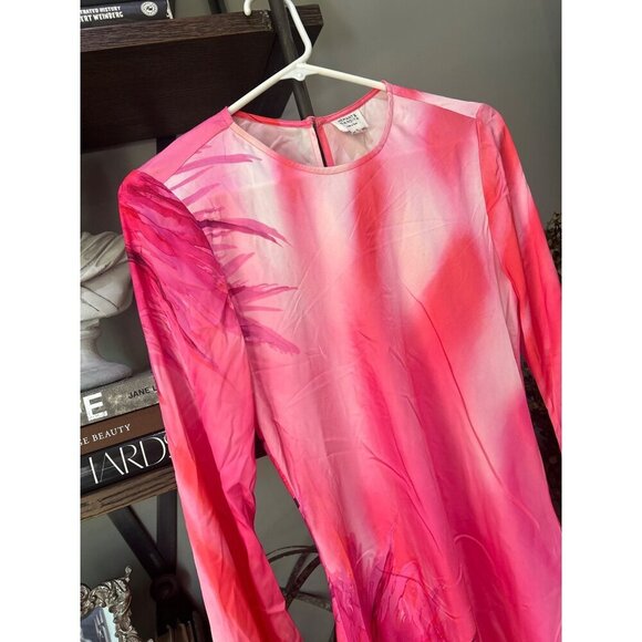 Hemant & Nandita Abira Mini Floral Satin Dress Pink Womens Size XS - Picture 6 of 12